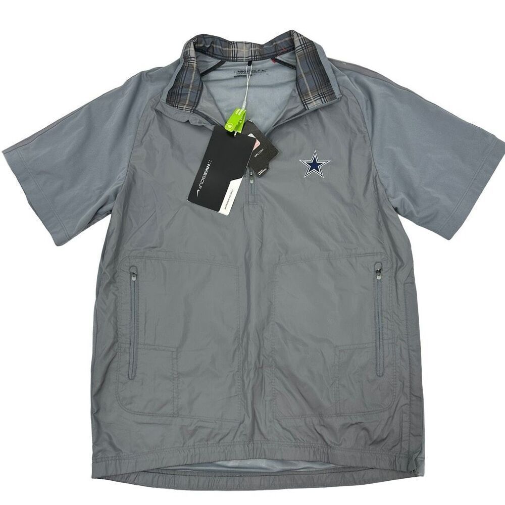 Dallas Cowboys Nike Golf Mens Light Weight Gray 1/4 Zip Pullover NFL Logo S New